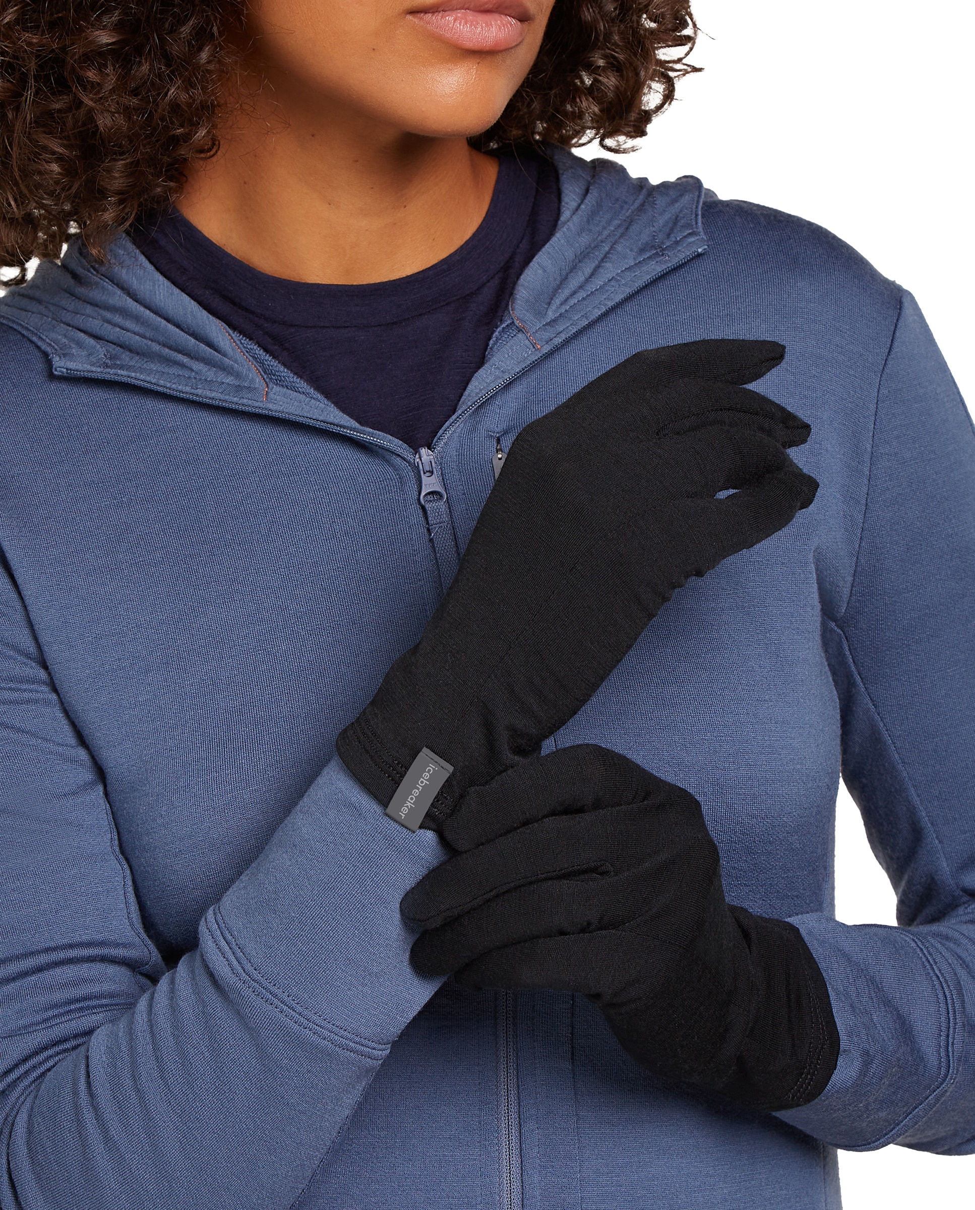 Imagen 1 de Guantes Esqui y Snow Adulto U 200 Oasis Glove Liners ICEBREAKER Negro mate