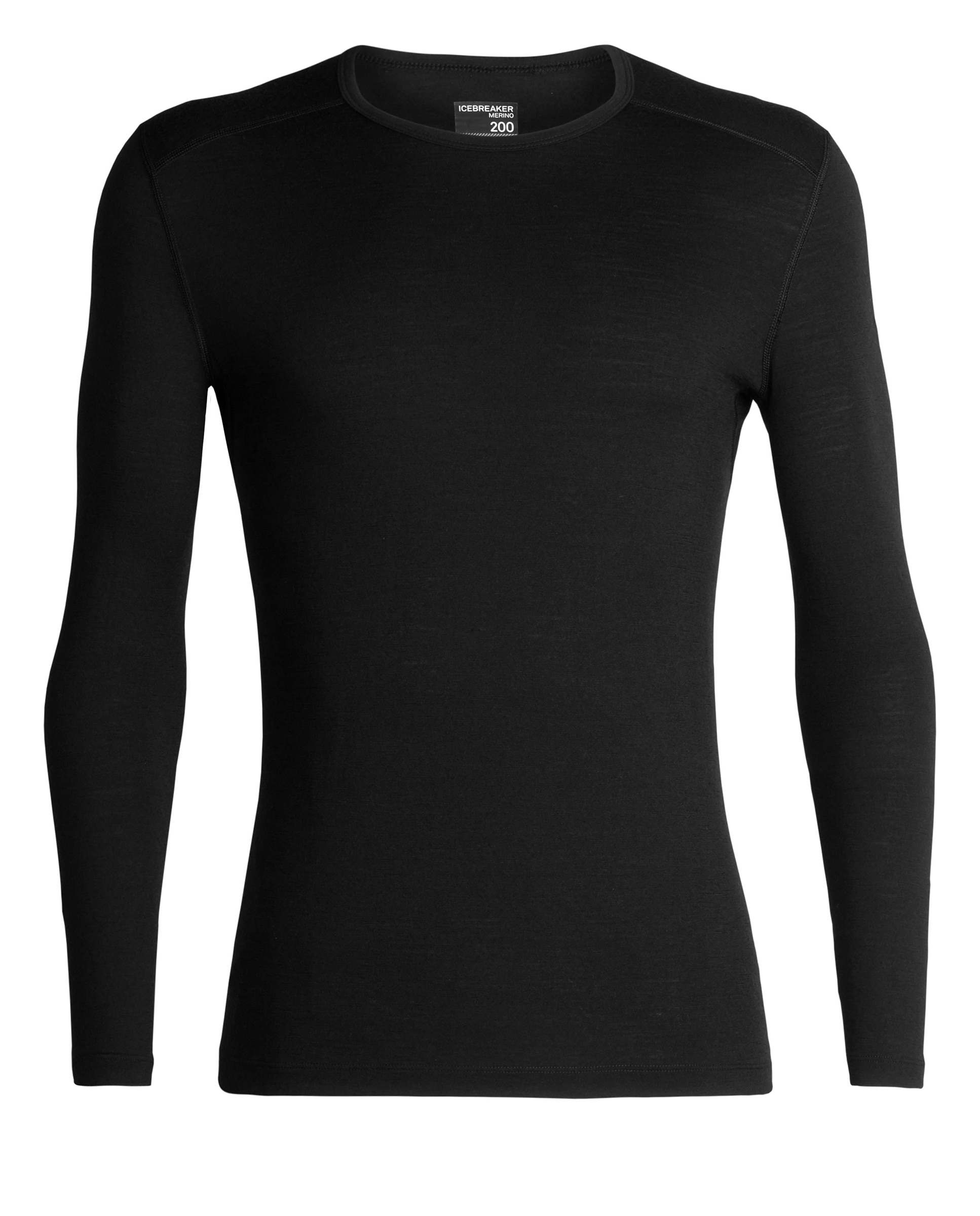 Camisetas Manga larga Montaña Hombre M 200 Oasis LS Crewe Icebreaker - Negro mate Negro mate-1