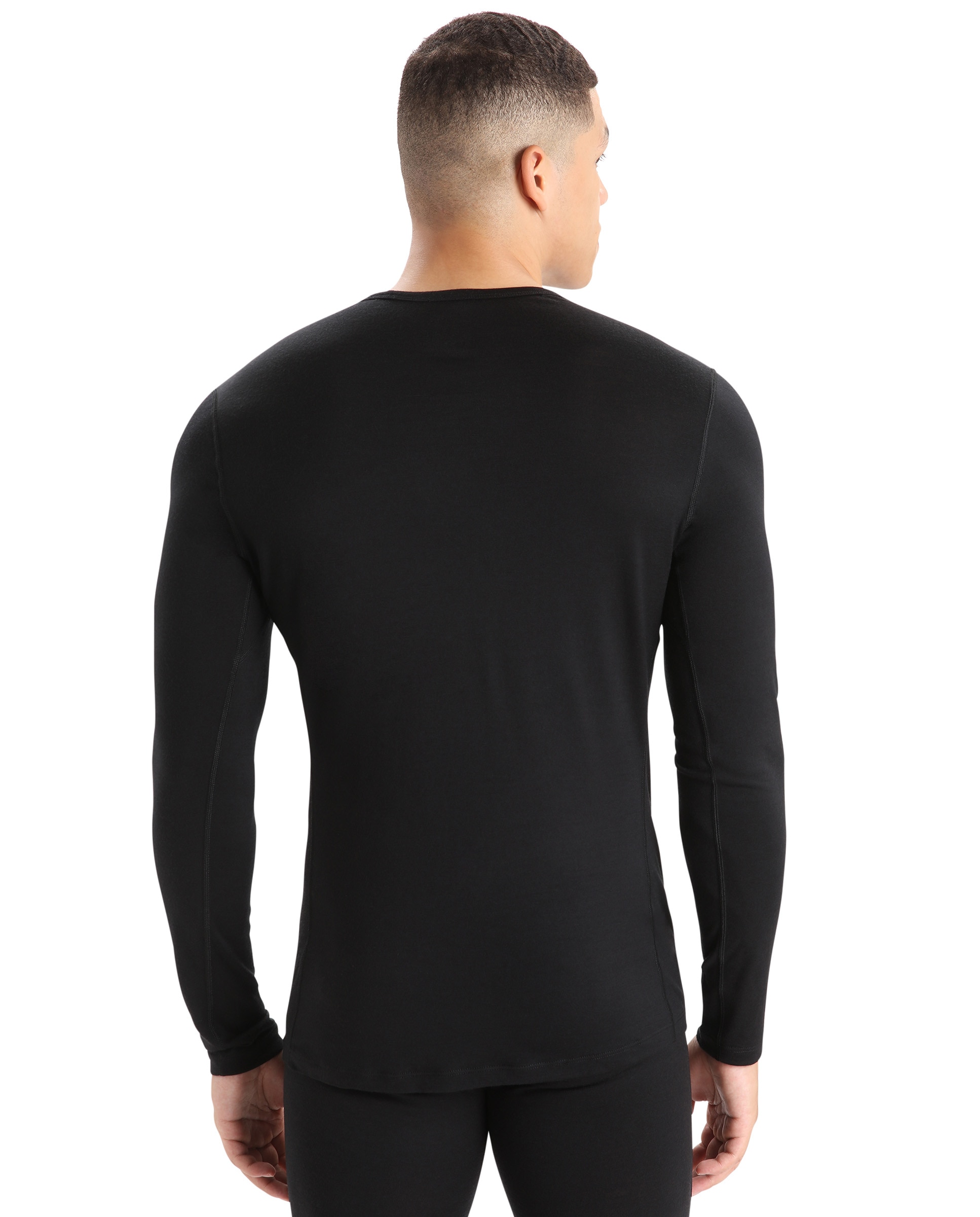 Camisetas Manga larga Montaña Hombre M 200 Oasis LS Crewe Icebreaker - Negro mate Negro mate-3