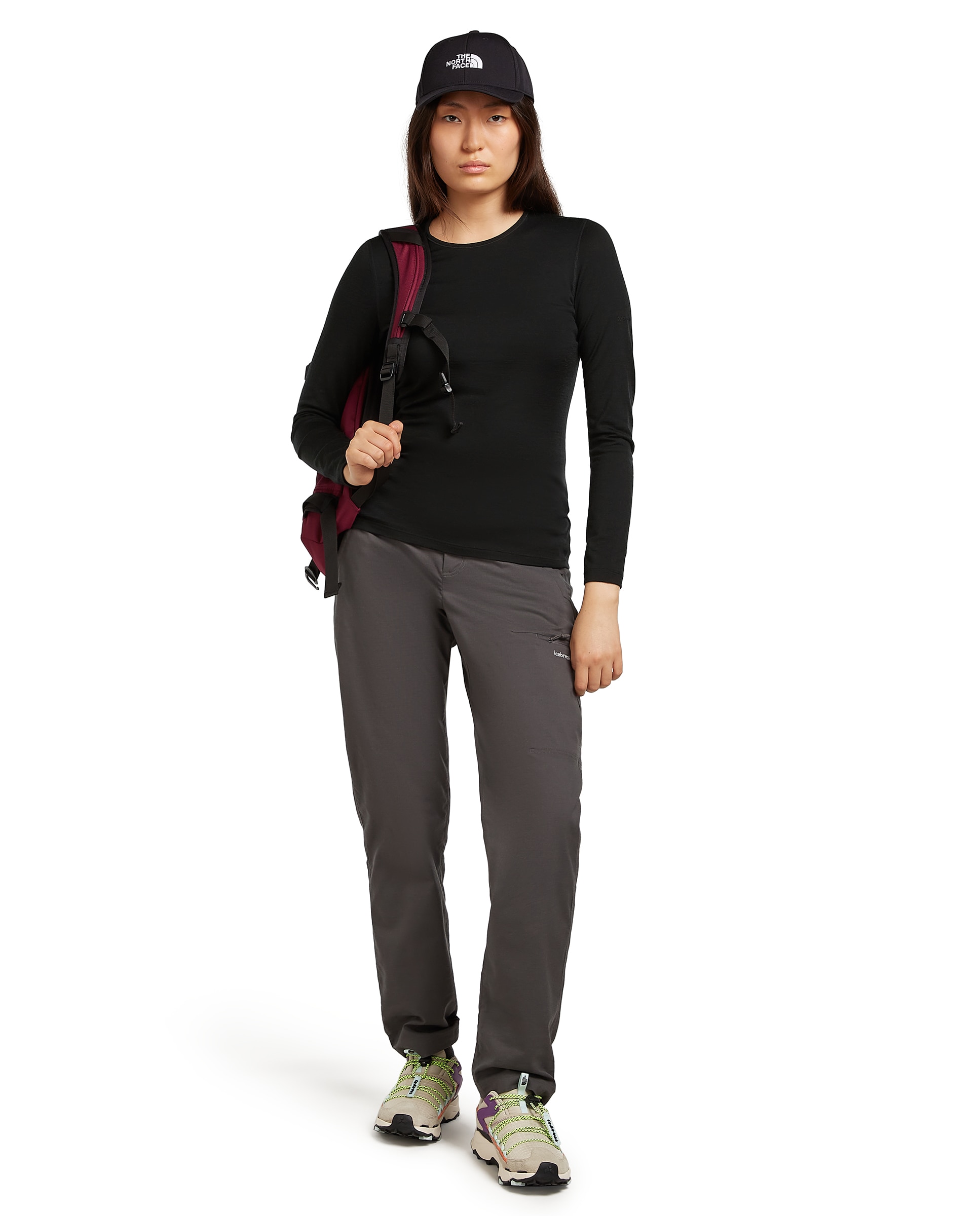 Camiseta de mujer térmica merino Icebreaker - Negro mate Negro mate-1