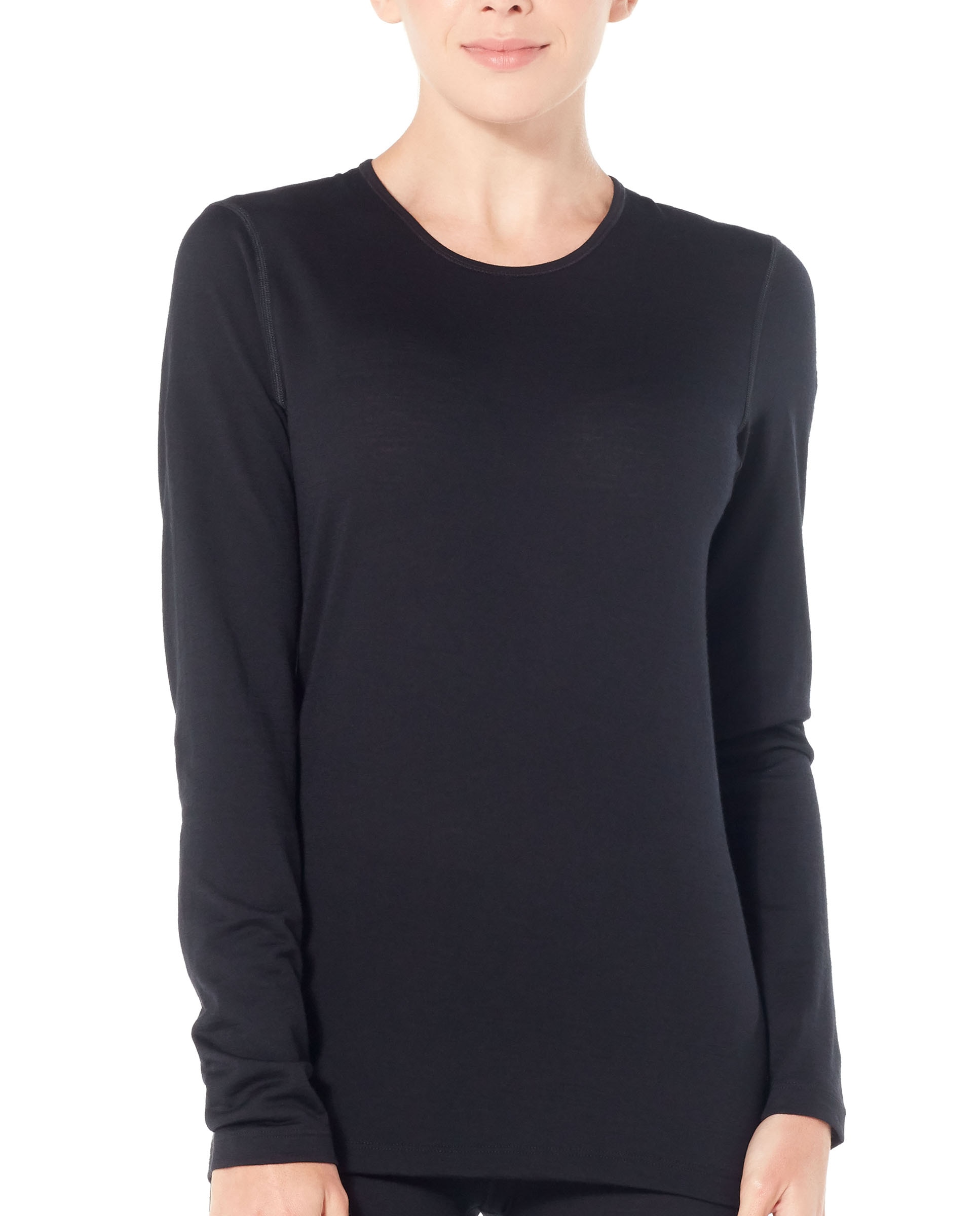 Camiseta de mujer térmica merino Icebreaker - Negro mate Negro mate-2