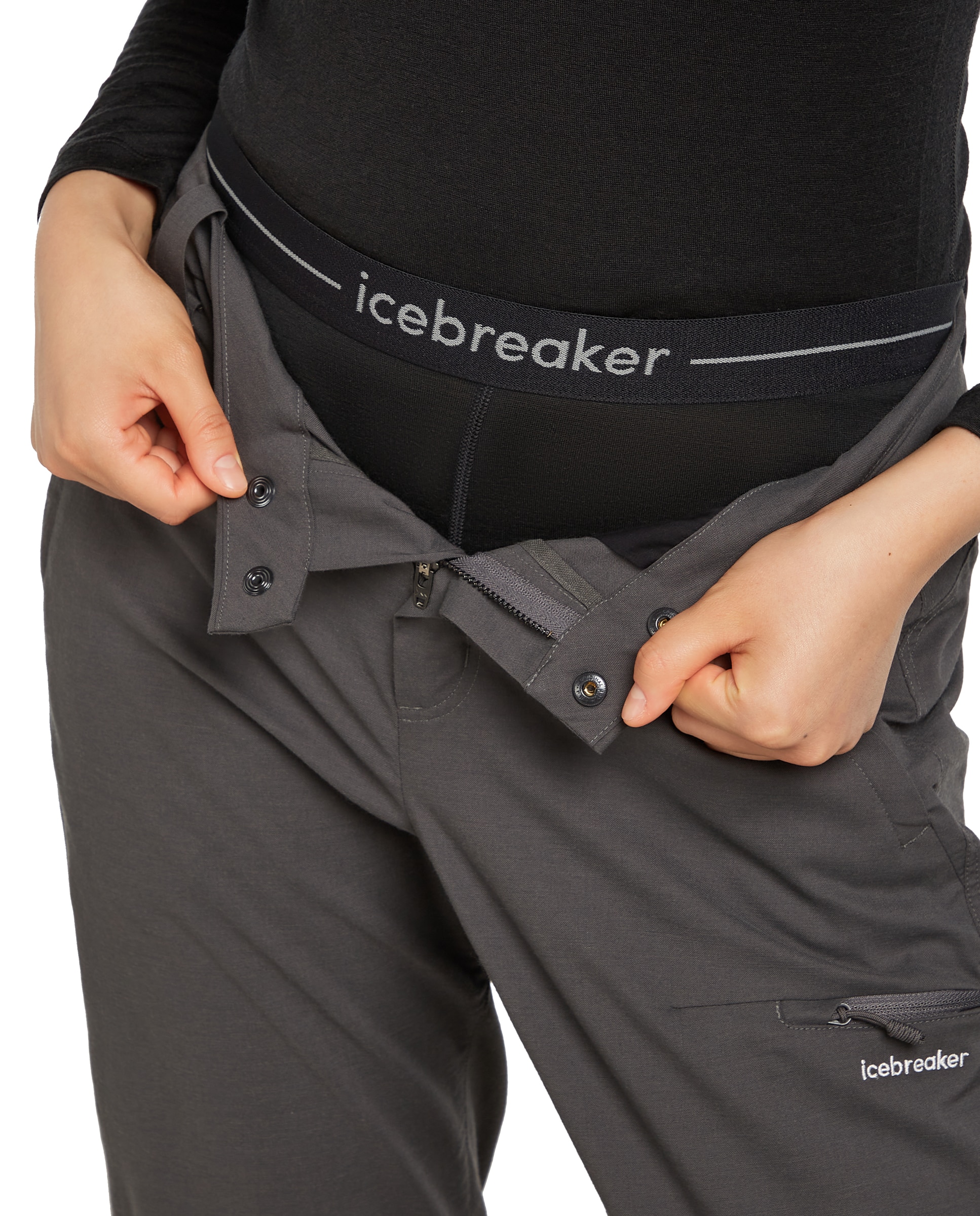Malla térmica merino de mujer 200 Oasis Icebreaker - Negro mate Negro mate-4