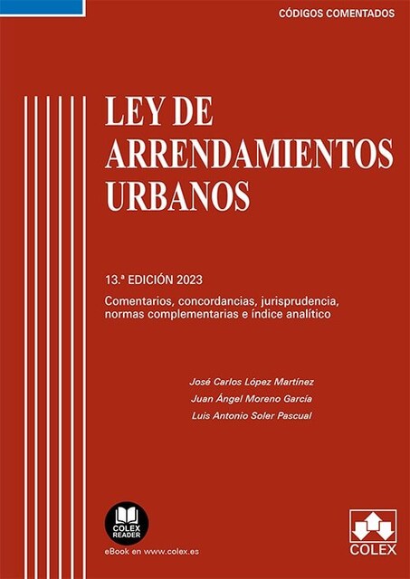 Imagen 0 de LEY DE ARRENDAMIENTOS URBANOS 13ª ED