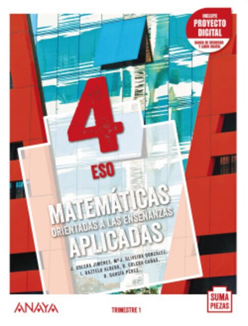 Imagen 0 de ESO 4 MATEMÁTICAS ORIENTADAS A LAS ENSEÑANZAS APLICADAS (AND). TRIMESTRES. 2021
