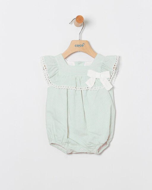 Imagen 0 de Ranita de bebé niña a rayas con lazo decorativo