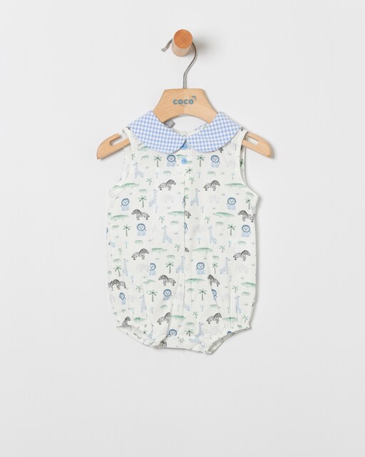 Imagen 0 de Pelele de bebé niño estampado con detalles vichy
