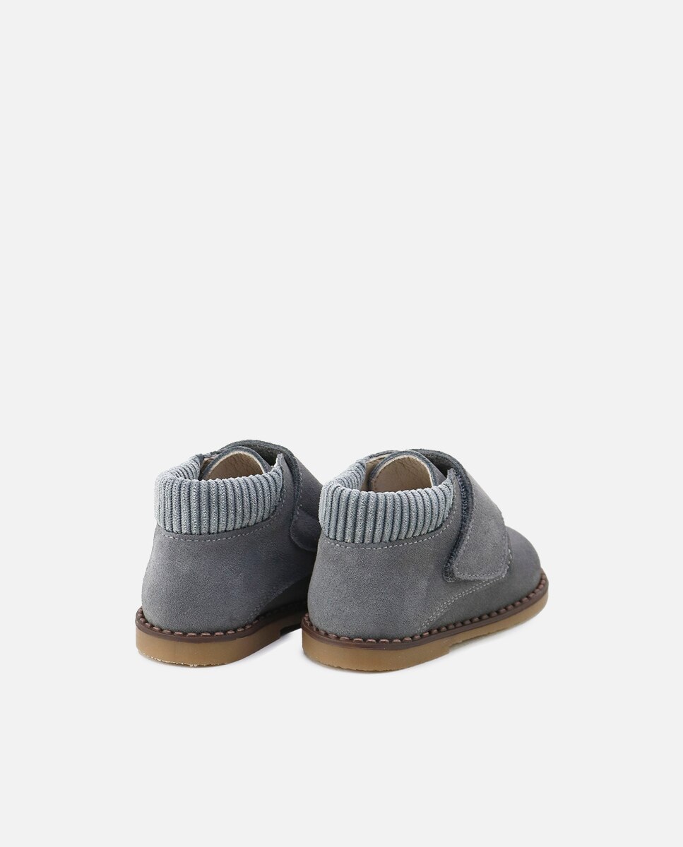 Botas de bebés en piel serraje con cierre adherente - Eli 1957 - Gris Gris-3