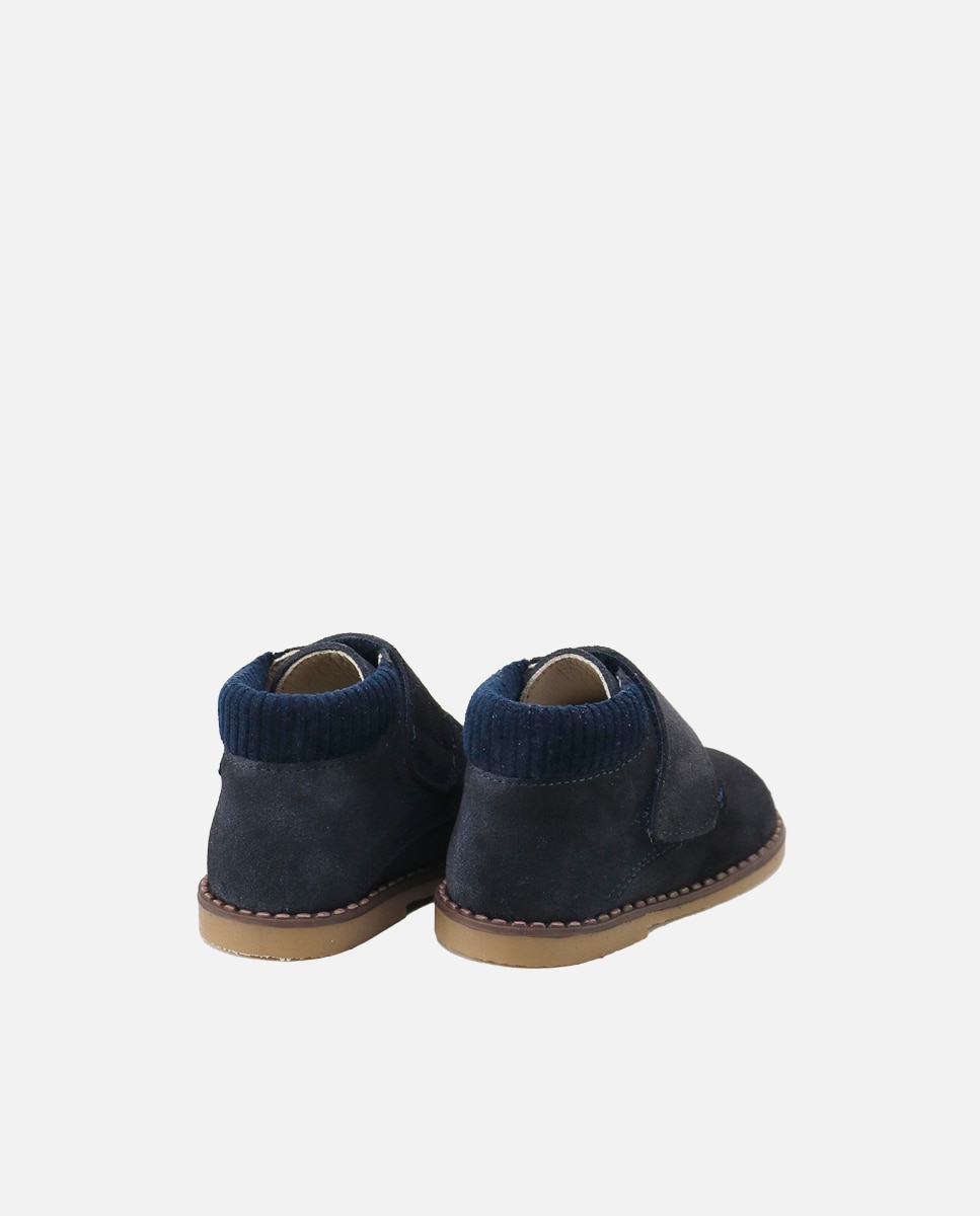 Botas de bebés en piel serraje con cierre adherente - Eli 1957 - Azul marino Azul marino-3