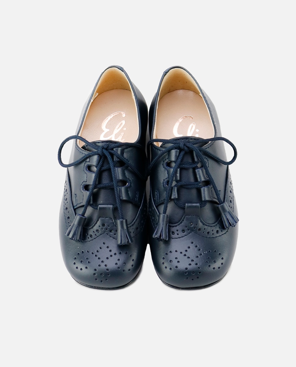 Imagen 4 de Zapatos estilo gales de bebés en piel picada - Eli 1957 - Azul Azul