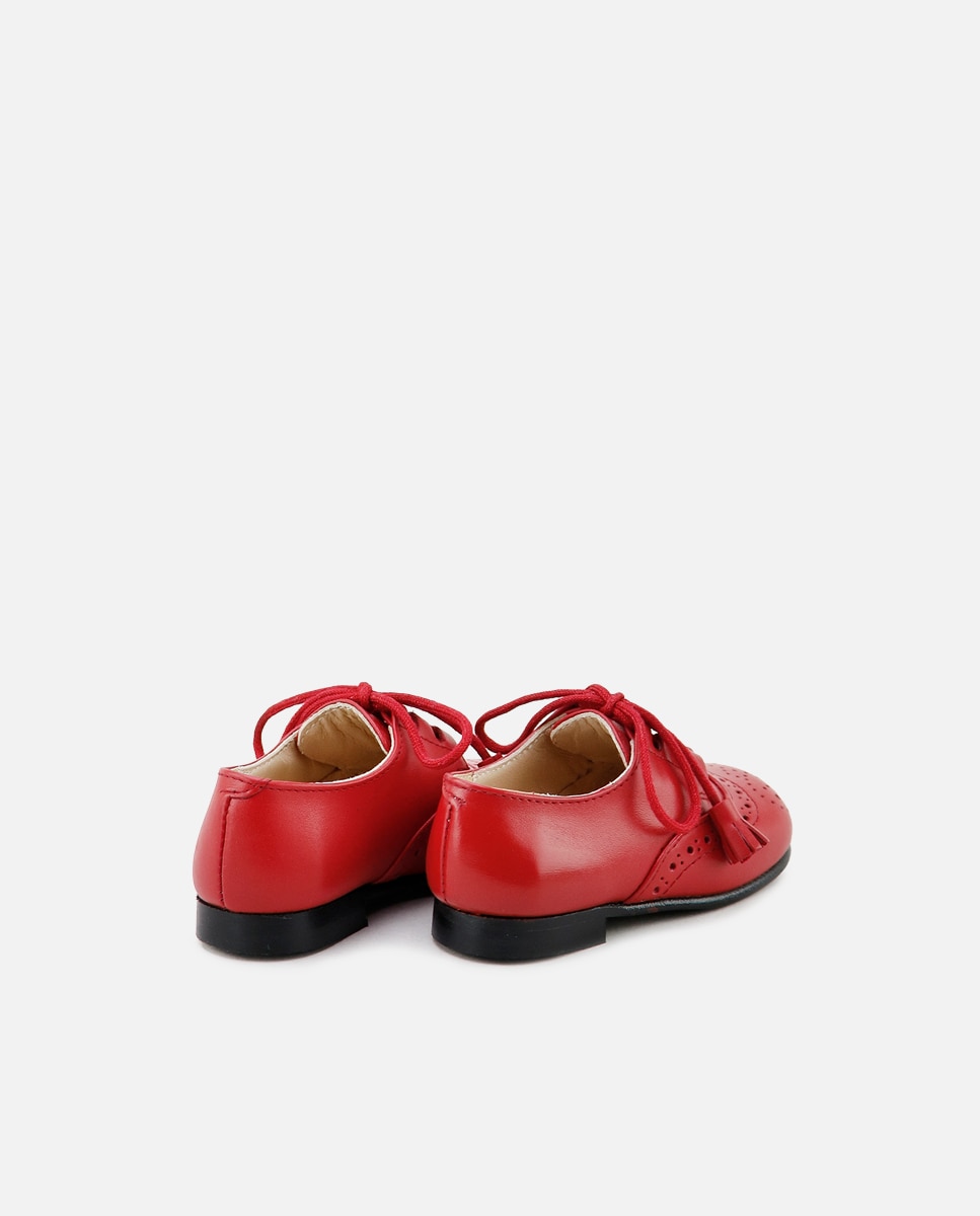Zapato inglés de niño clásicos en piel - Eli 1957 - Rojo Rojo-3