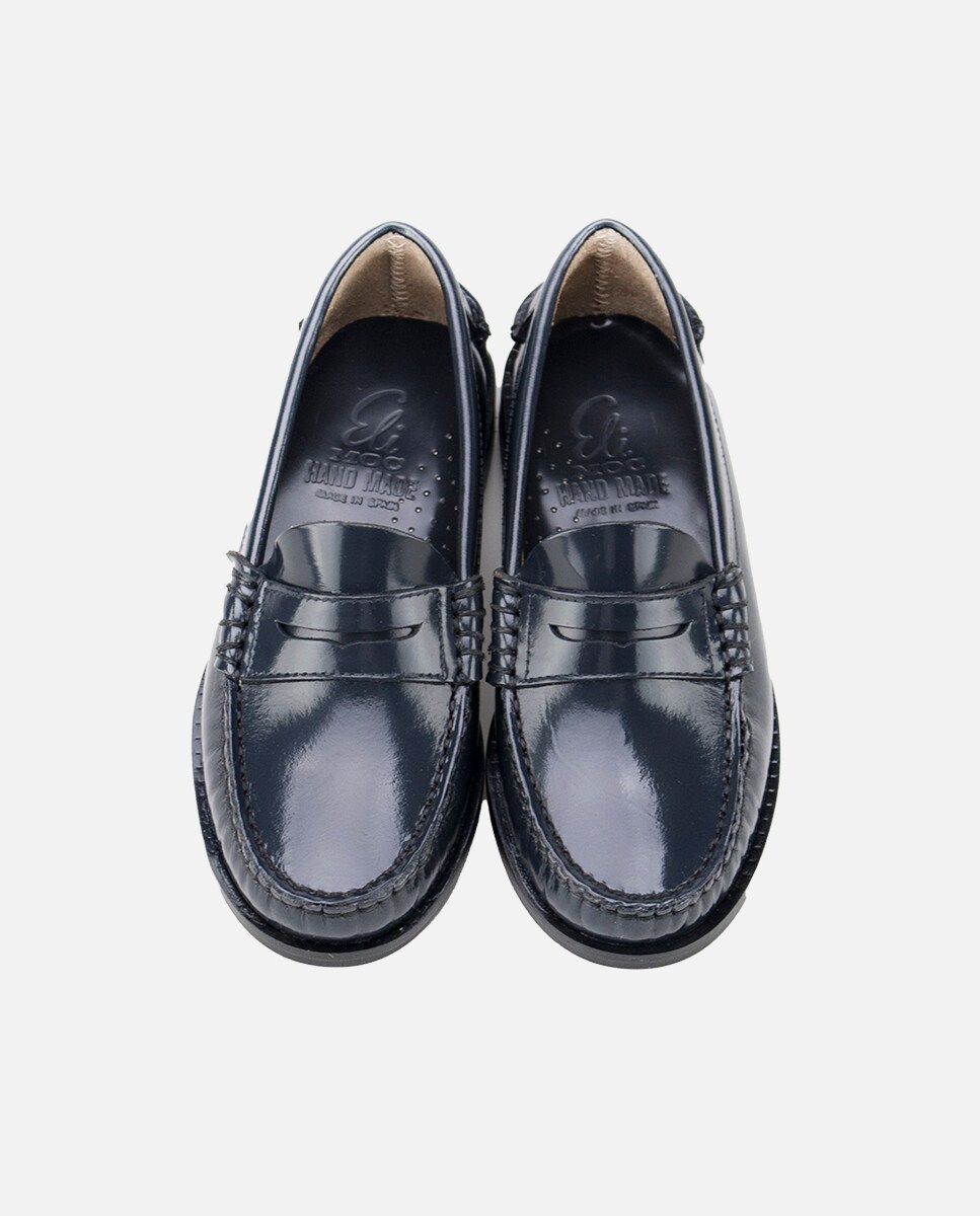 Mocasines castellanos de niños en piel color azul · Eli 1957 · El