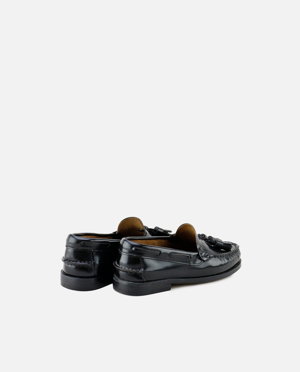 Mocasines castellanos de niños en piel con borlas - Eli 1957 - Negro Negro-3