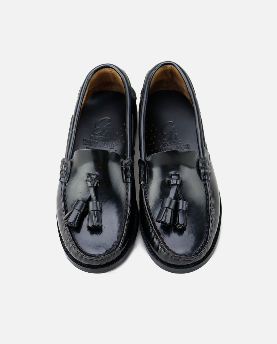Mocasines castellanos de niños en piel con borlas - Eli 1957 - Negro Negro-4