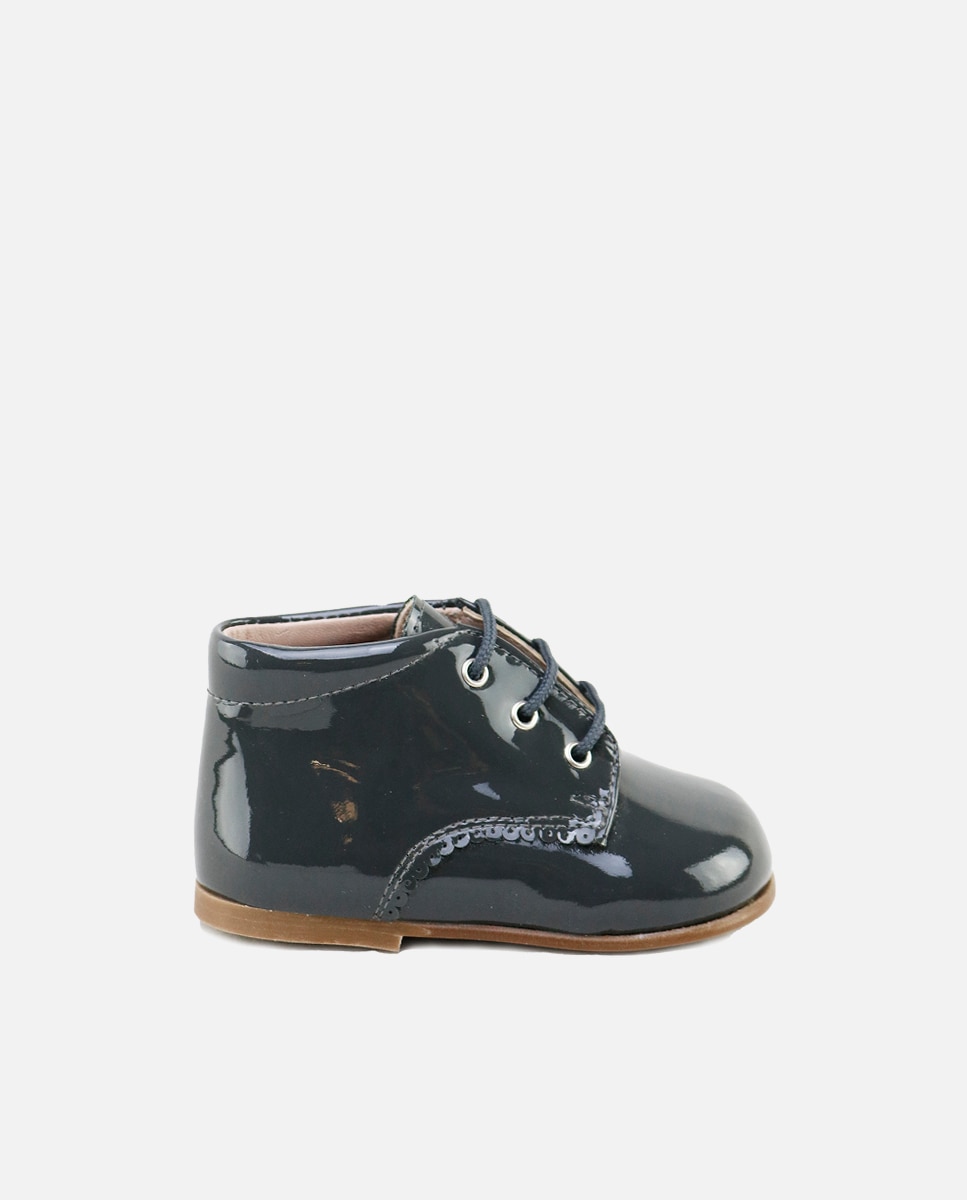 Botas de bebé en piel con cordones - Eli 1957 - Gris Gris-1