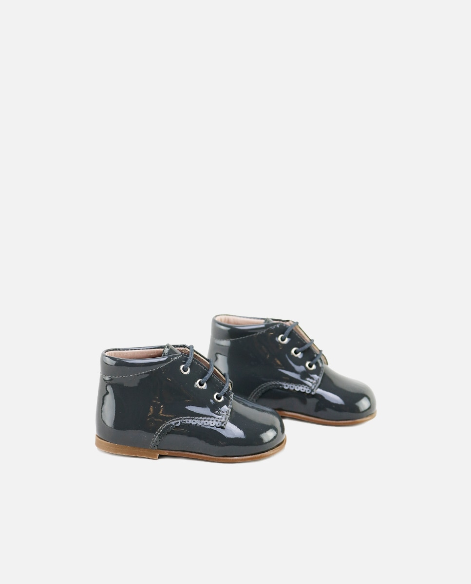 Botas de bebé en piel con cordones - Eli 1957 - Gris Gris-2