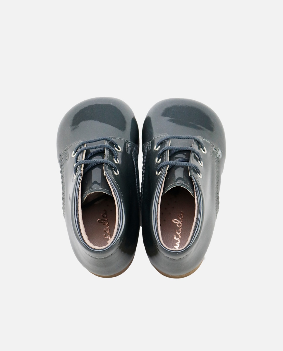 Botas de bebé en piel con cordones - Eli 1957 - Gris Gris-4