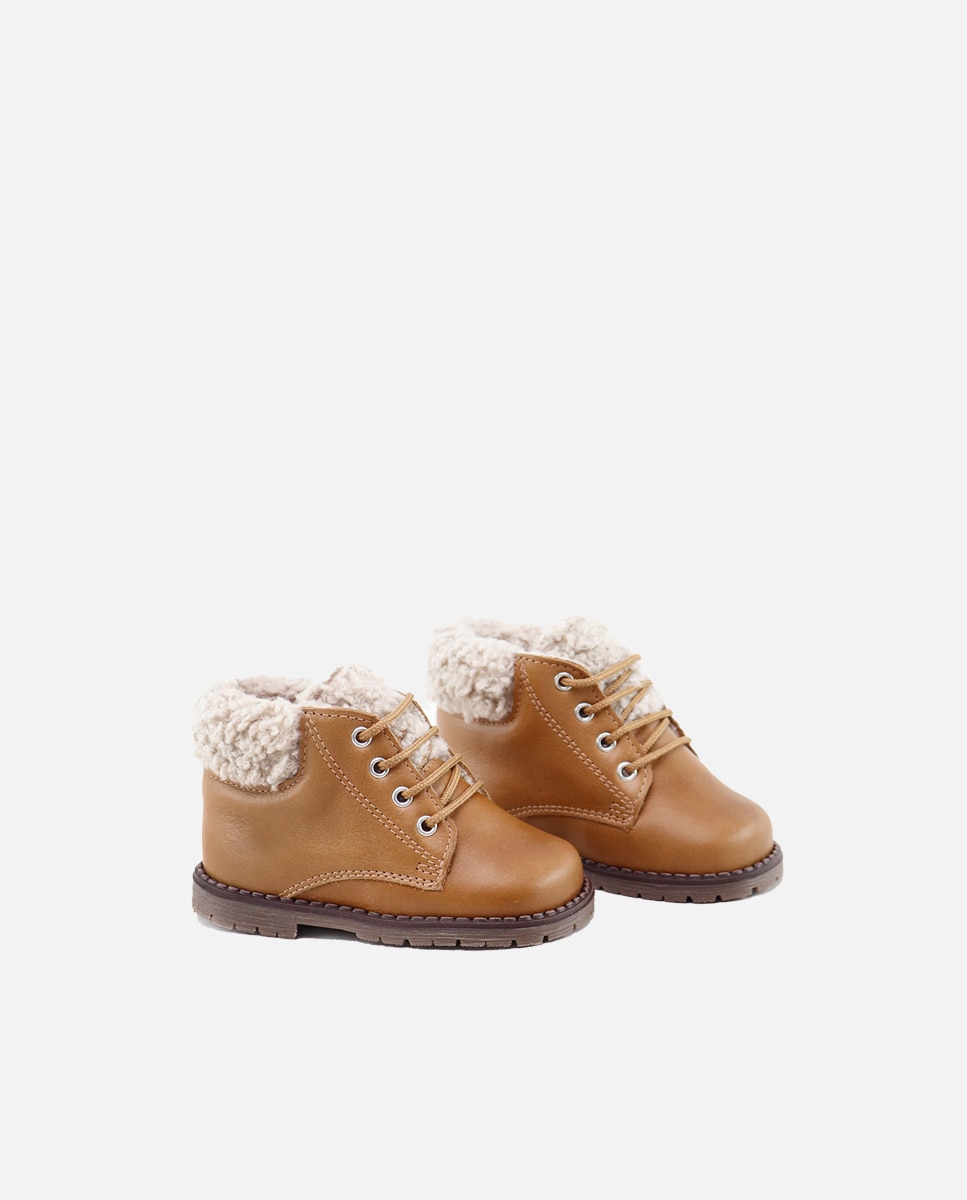 Botas de bebé en piel con forro de pelo - Eli 1957 - Camel Camel-2