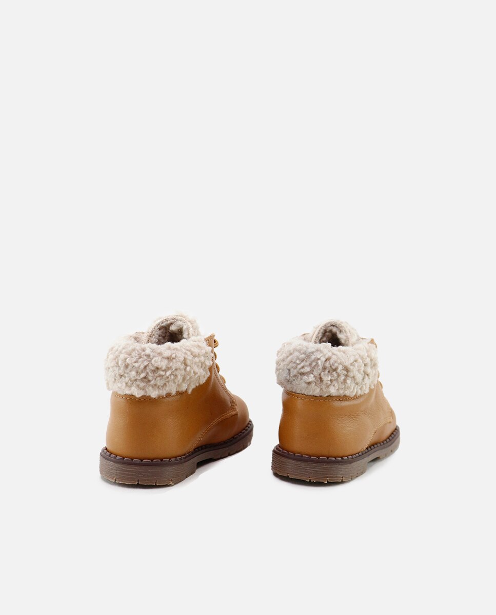 Botas de bebé en piel con forro de pelo - Eli 1957 - Camel Camel-3