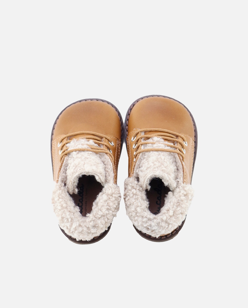 Botas de bebé en piel con forro de pelo - Eli 1957 - Camel Camel-4