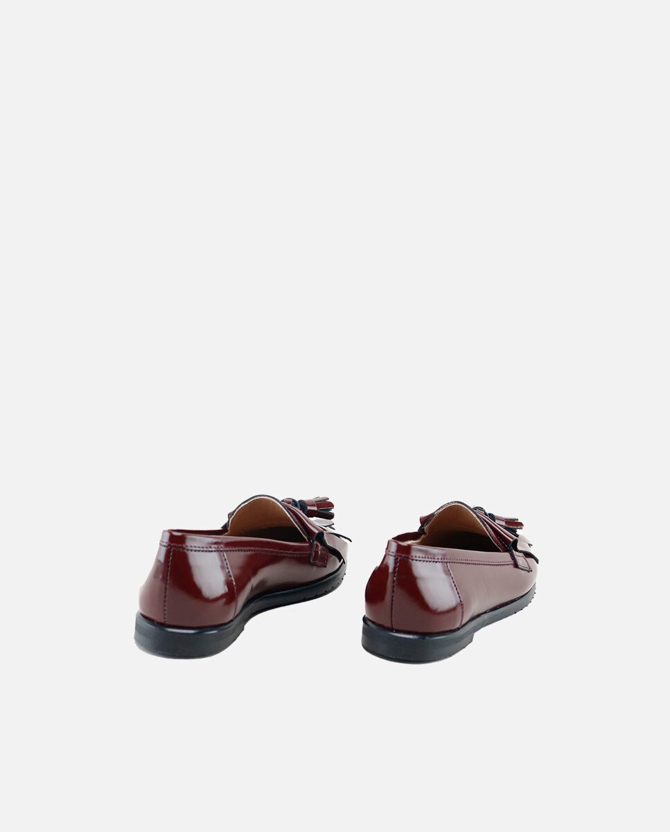 Mocasines de niños en piel color burdeos - Eli 1957 - Rojo Rojo-3