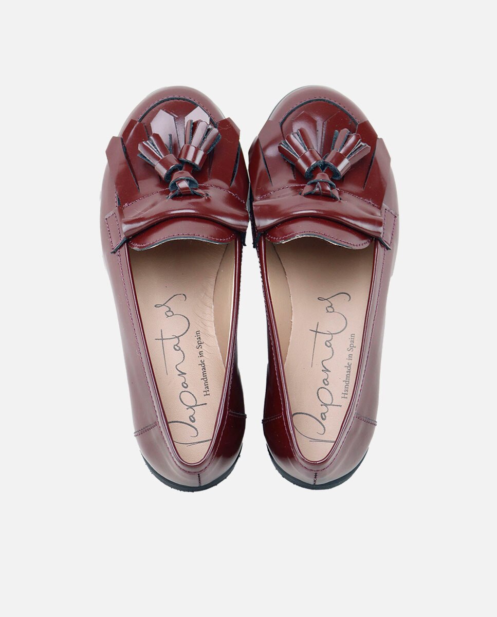 Mocasines de niños en piel color burdeos - Eli 1957 - Rojo Rojo-4