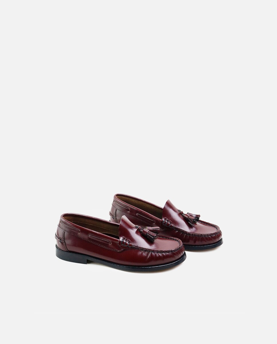 Mocasines castellanos de niños en piel con borlas - Eli 1957 - Burdeos Burdeos-2