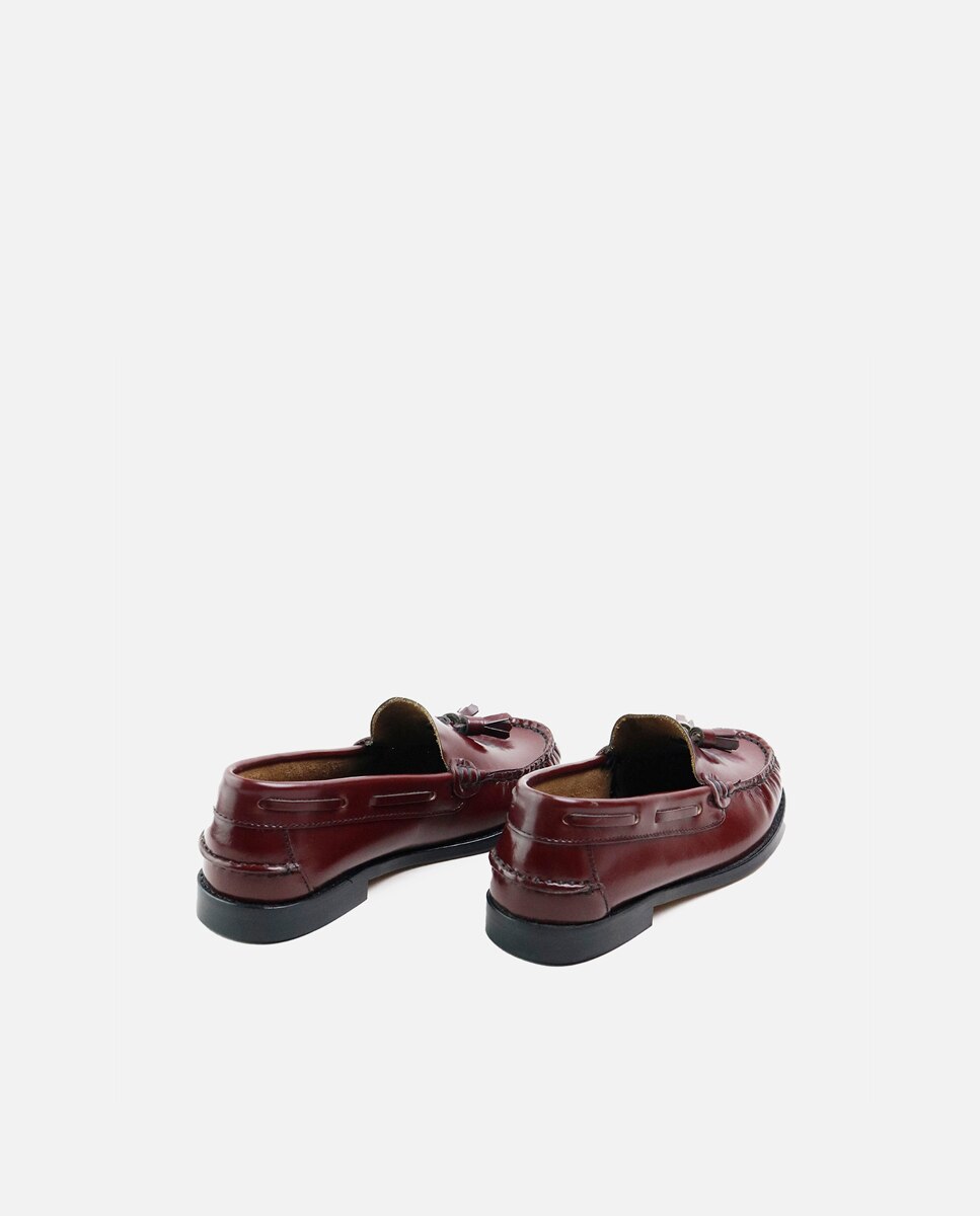 Mocasines castellanos de niños en piel con borlas - Eli 1957 - Burdeos Burdeos-3