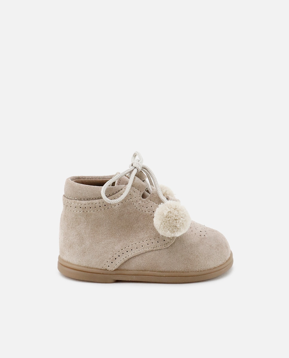 Botas de bebés en piel serraje con borlas - Eli 1957 - Beige Beige-1