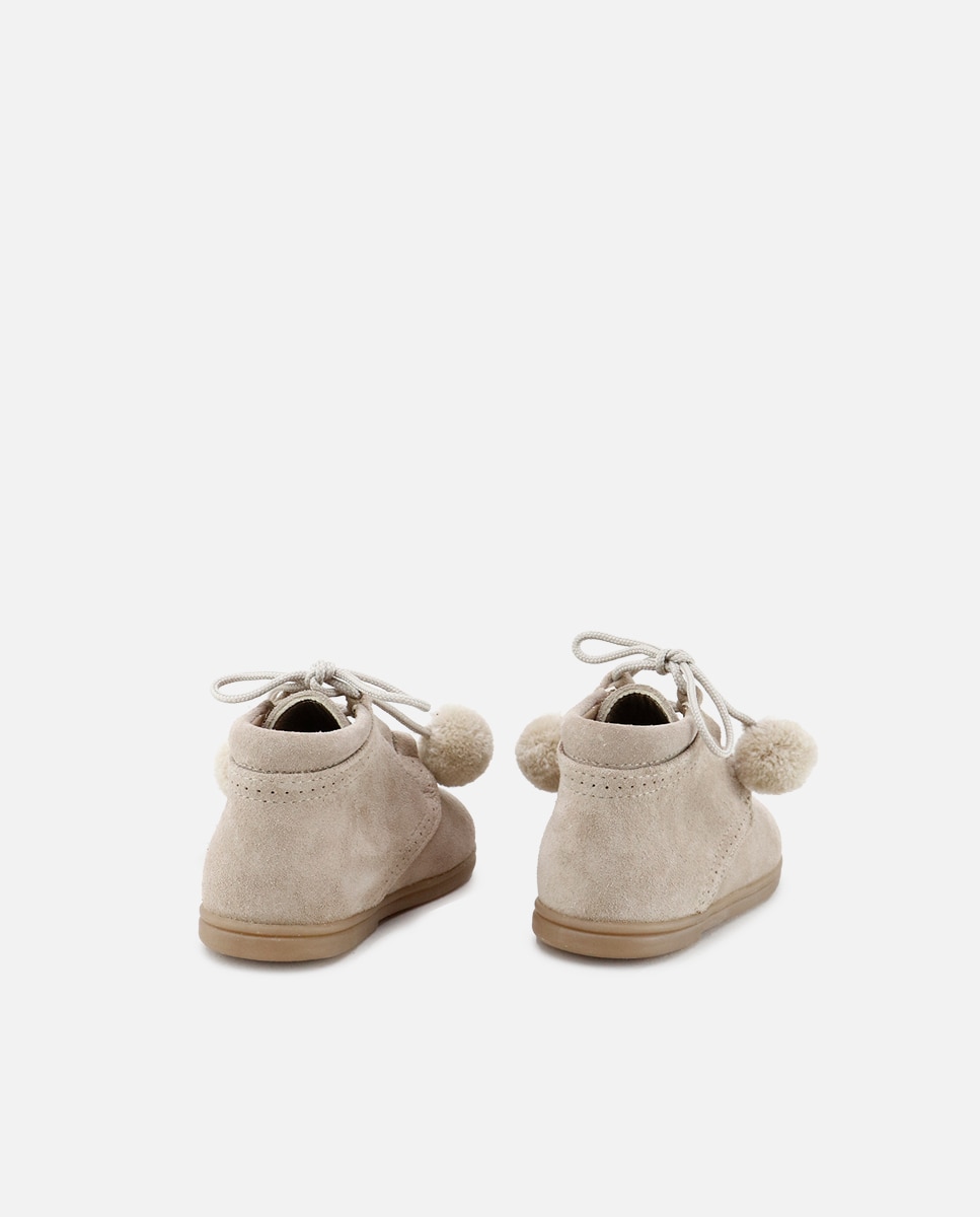 Botas de bebés en piel serraje con borlas - Eli 1957 - Beige Beige-3