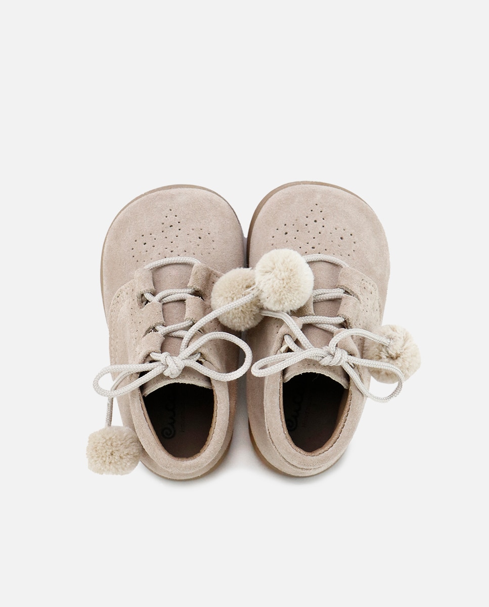 Botas de bebés en piel serraje con borlas - Eli 1957 - Beige Beige-4