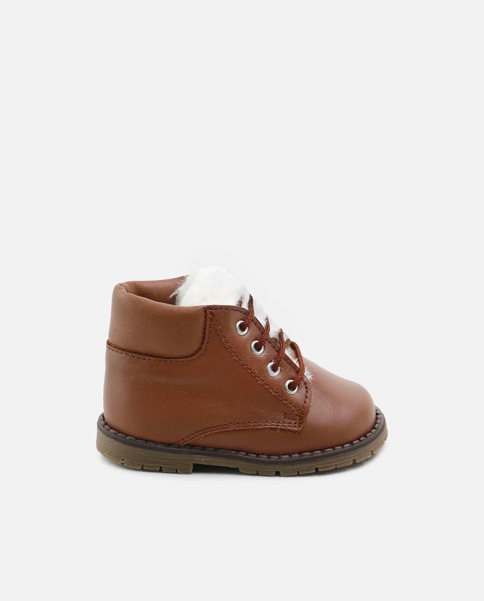 Botas de bebé en piel con forro de pelo - Eli 1957 - Marrón Marrón-1
