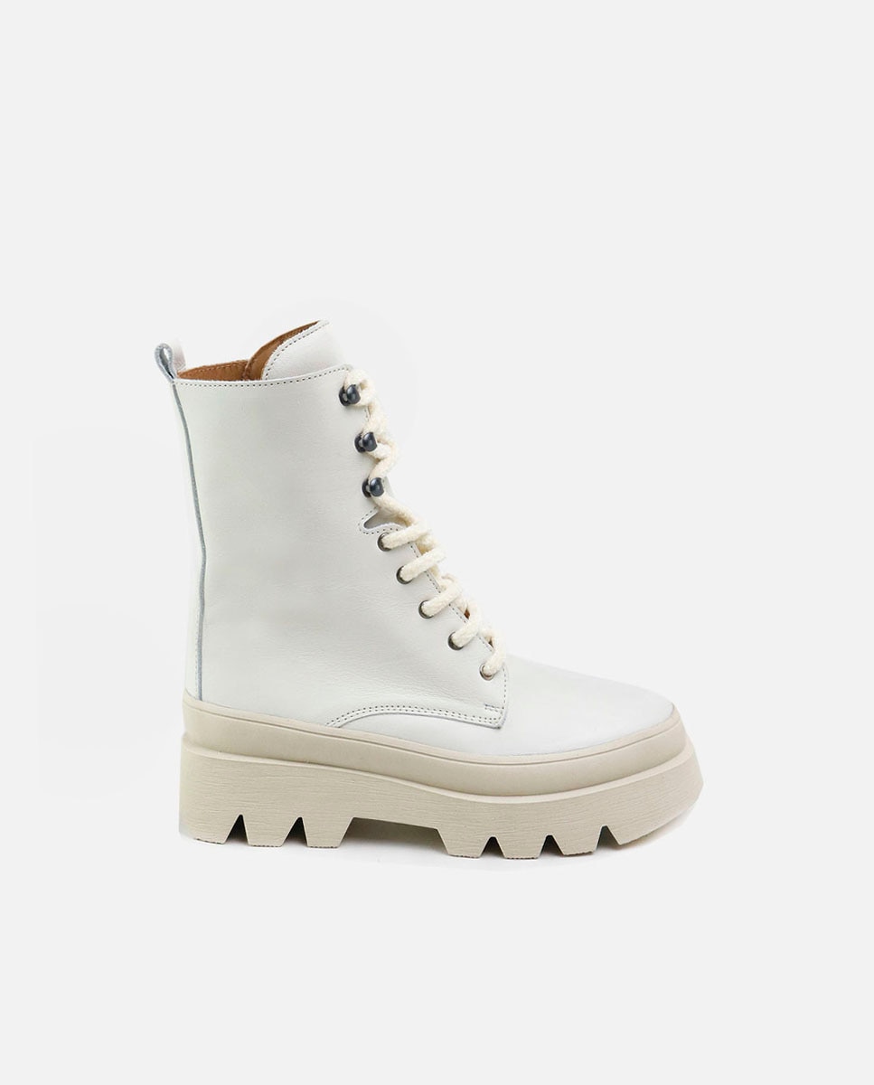 Bota estilo militar piel - Eli 1957 - Blanco Blanco-1
