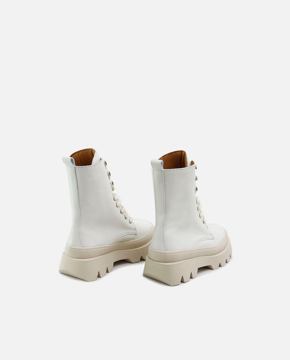 Bota estilo militar piel - Eli 1957 - Blanco Blanco-3