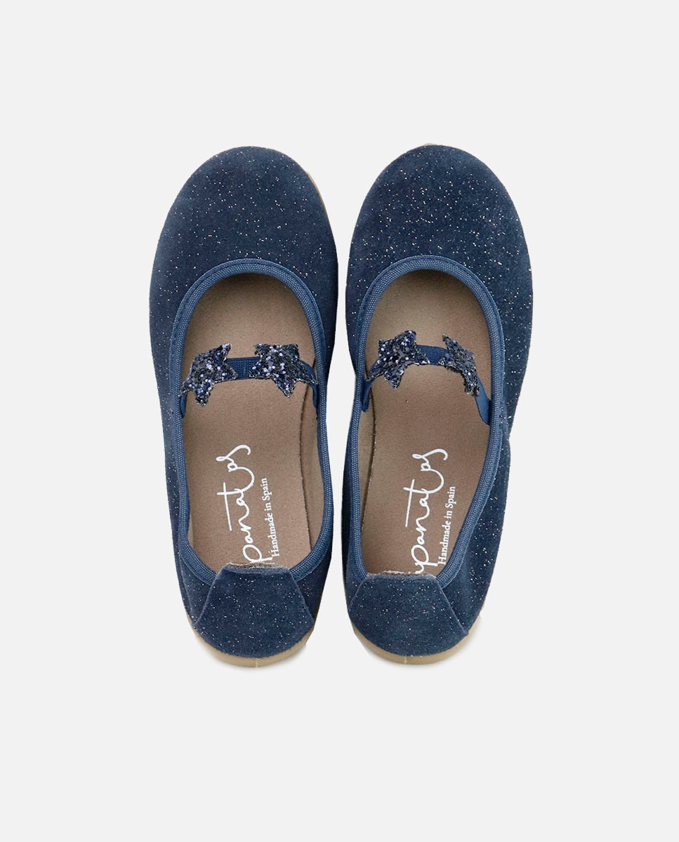 Bailarinas de niña en piel brilli con estrellas en el elástico - Eli 1957 - Azul marino Azul marino-4