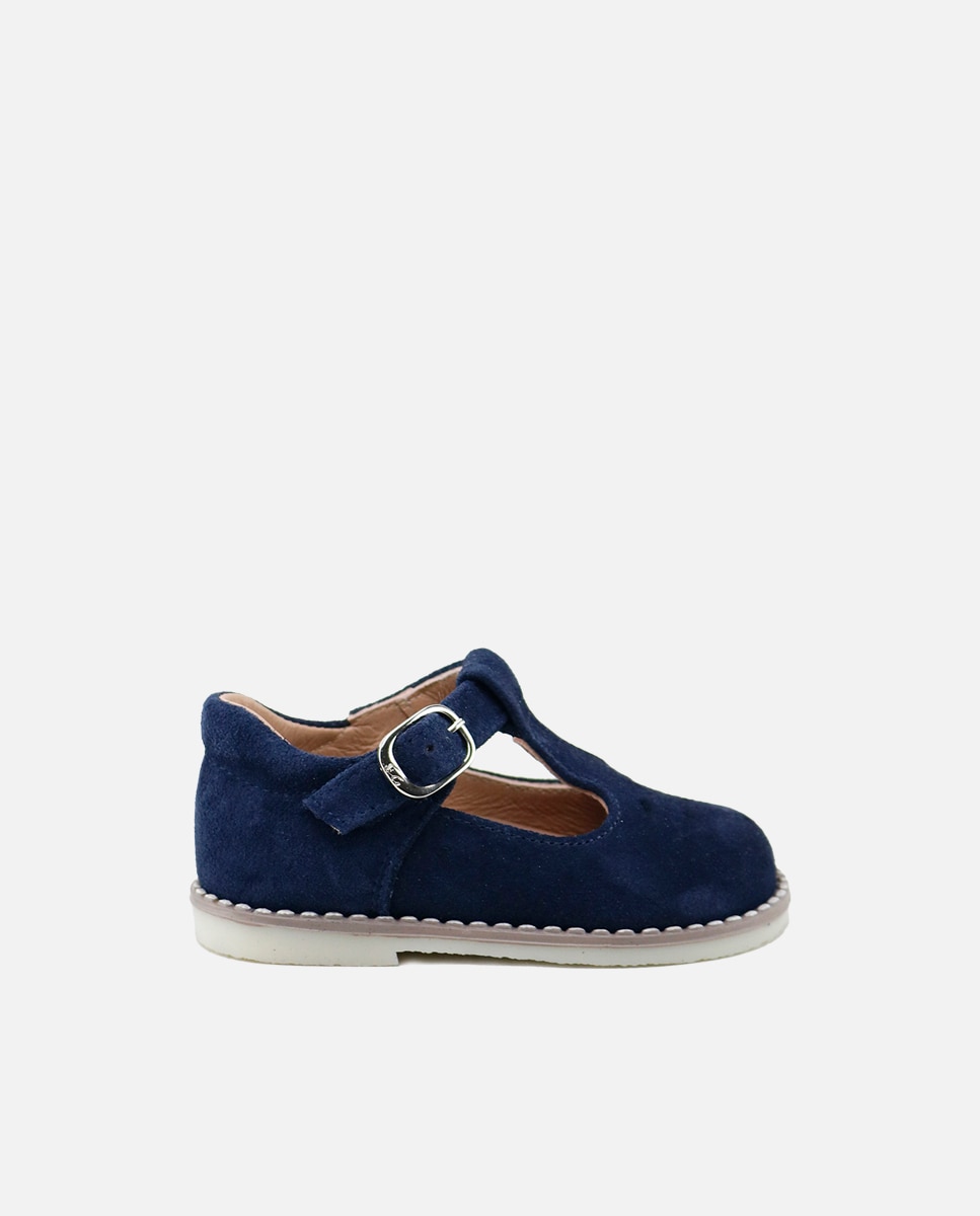 Pepitos de bebé en piel serraje perforada - Eli 1957 - Azul marino Azul marino-1