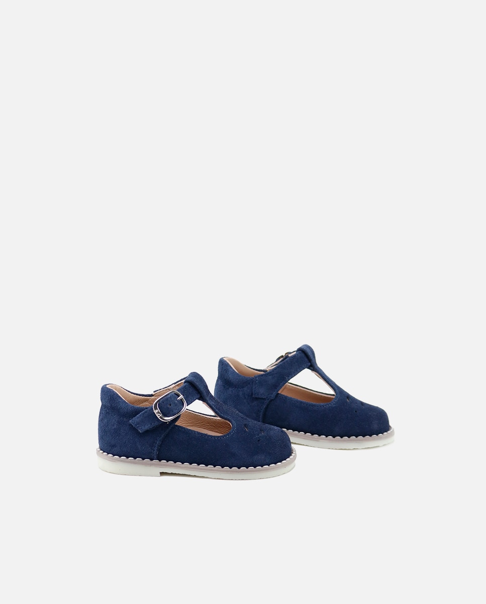 Pepitos de bebé en piel serraje perforada - Eli 1957 - Azul marino Azul marino-2