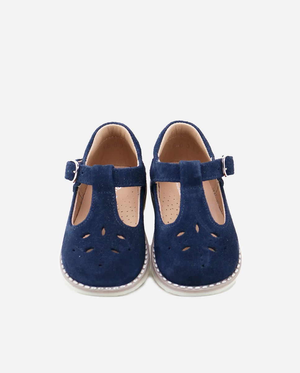 Pepitos de bebé en piel serraje perforada - Eli 1957 - Azul marino Azul marino-4