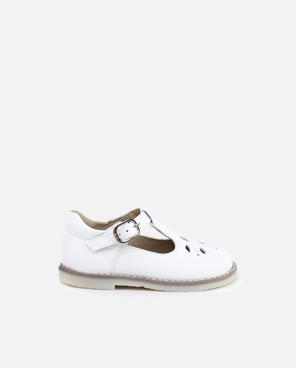 Pepitos de bebé en piel perforada - Eli 1957 - Blanco Blanco-1