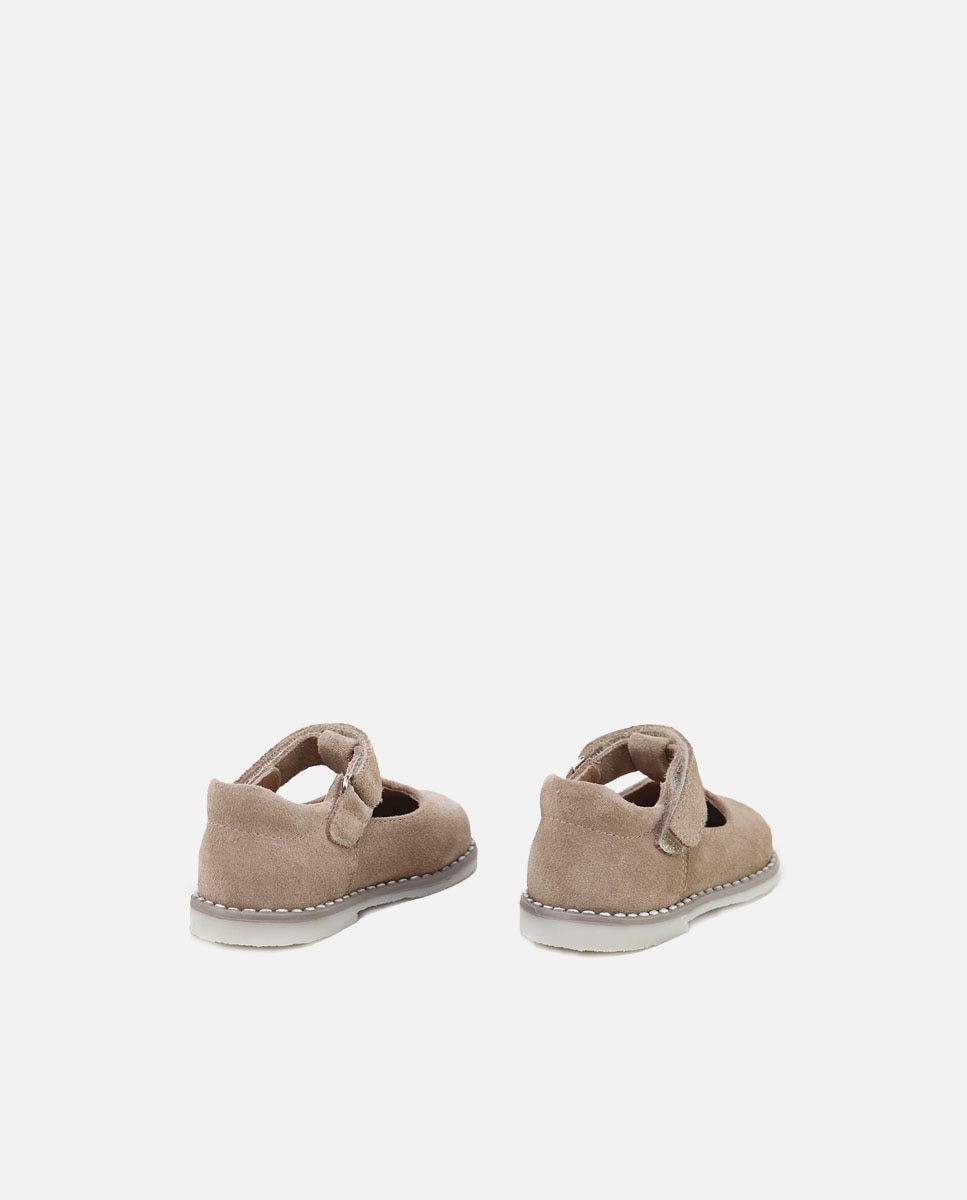 Pepitos de bebé en piel serraje con cierre adherente - Eli 1957 - Camel Camel-3