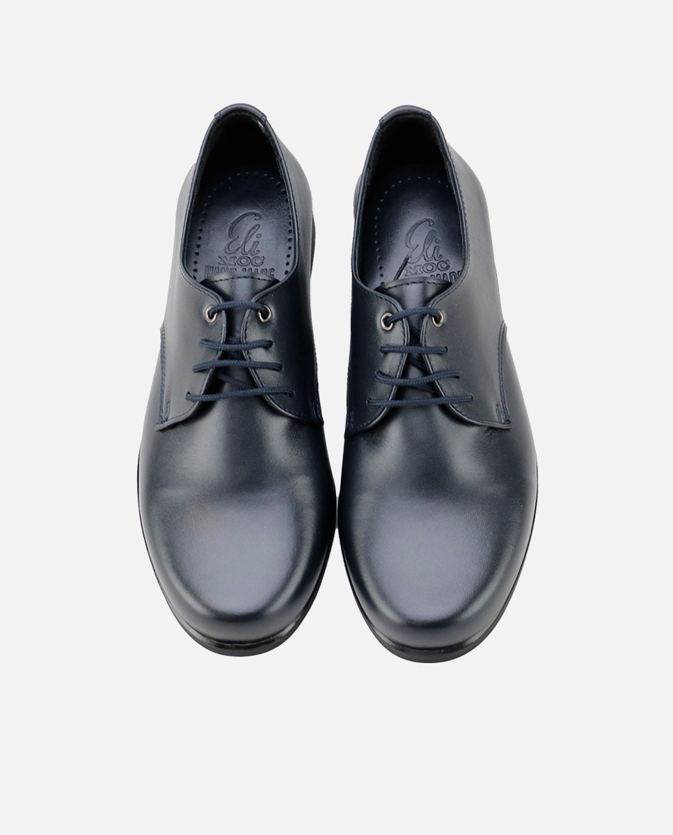 Bluchers de niño en piel con cordones - Eli 1957 - Azul Azul-4