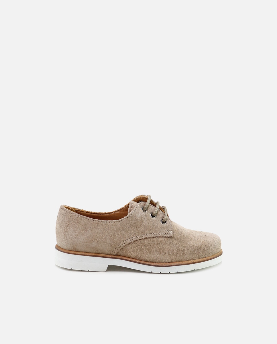 Bluchers de niño en piel serraje con piso ligero - Eli 1957 - Camel Camel-1