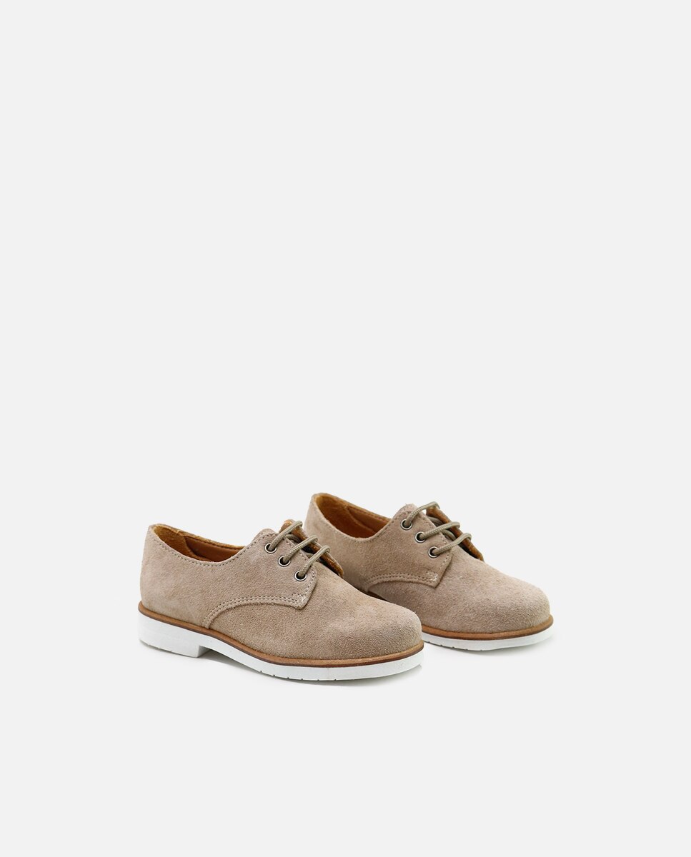 Bluchers de niño en piel serraje con piso ligero - Eli 1957 - Camel Camel-2
