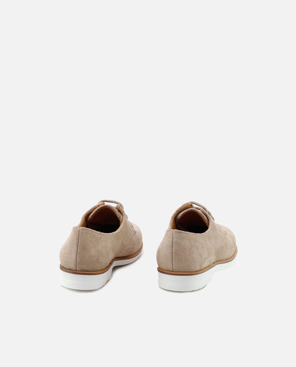 Bluchers de niño en piel serraje con piso ligero - Eli 1957 - Camel Camel-3