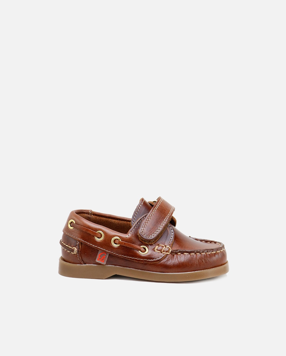 Imagen 1 de Nauticos unisex en piel con cierre adherente - Eli 1957 - Marrón Marrón