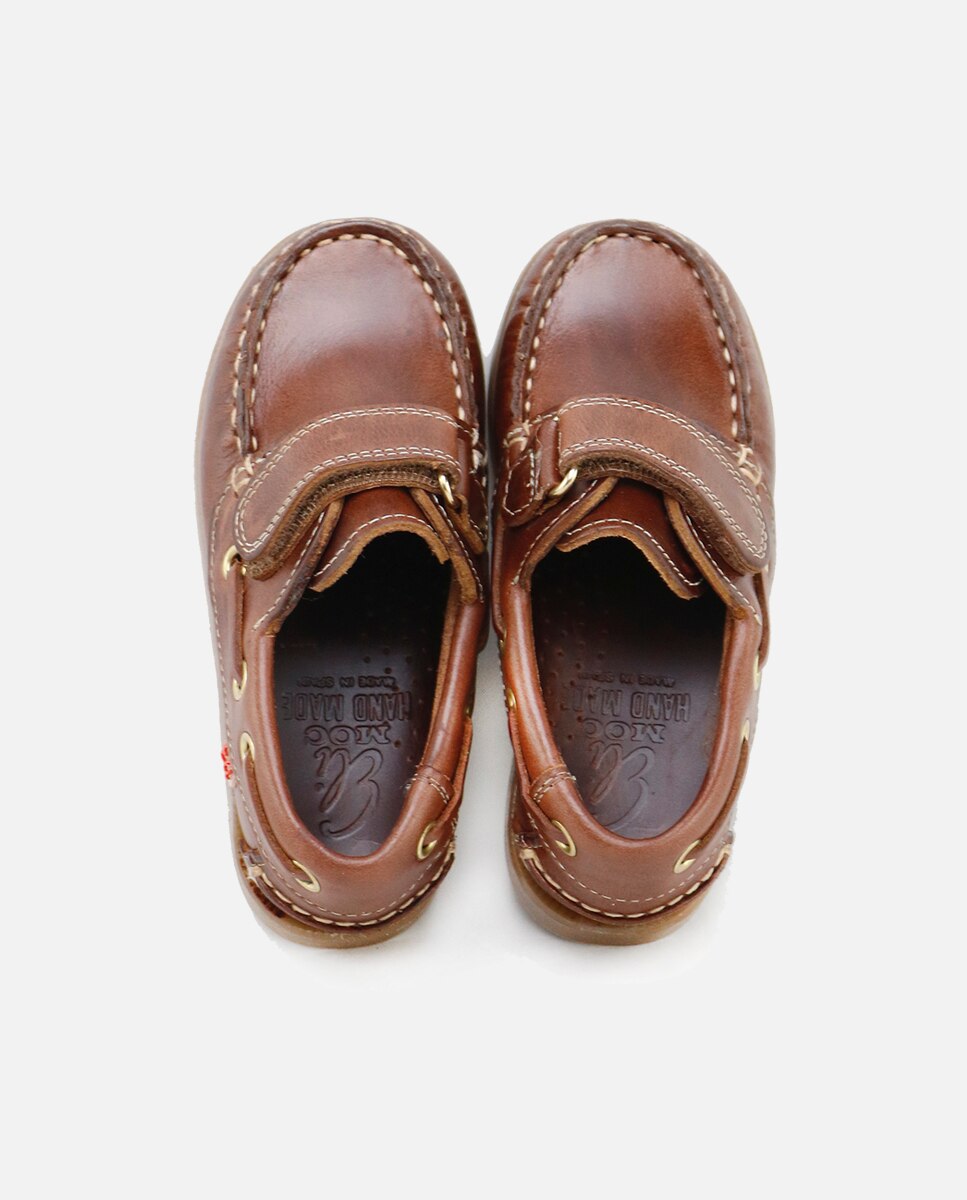 Imagen 4 de Nauticos unisex en piel con cierre adherente - Eli 1957 - Marrón Marrón