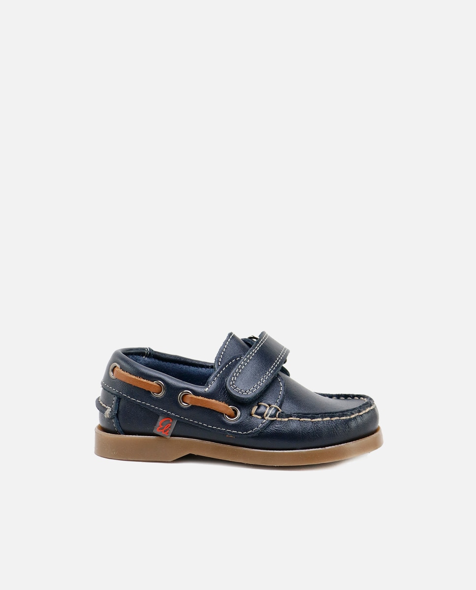 Imagen 1 de Nauticos unisex en piel con cierre adherente - Eli 1957 - Azul Azul