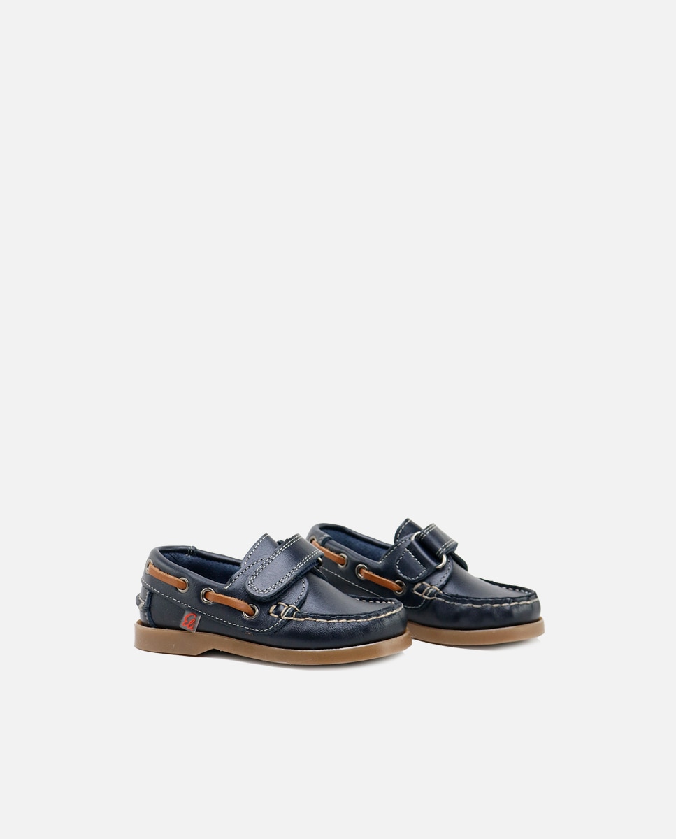 Imagen 2 de Nauticos unisex en piel con cierre adherente - Eli 1957 - Azul Azul