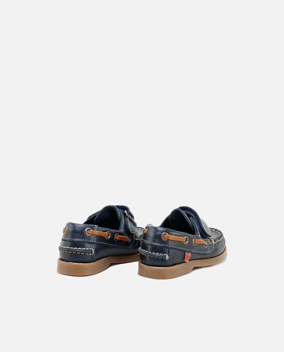 Imagen 3 de Nauticos unisex en piel con cierre adherente - Eli 1957 - Azul Azul