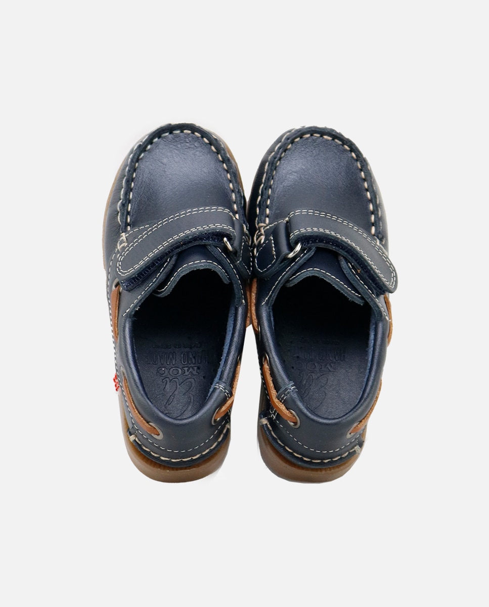 Imagen 4 de Nauticos unisex en piel con cierre adherente - Eli 1957 - Azul Azul