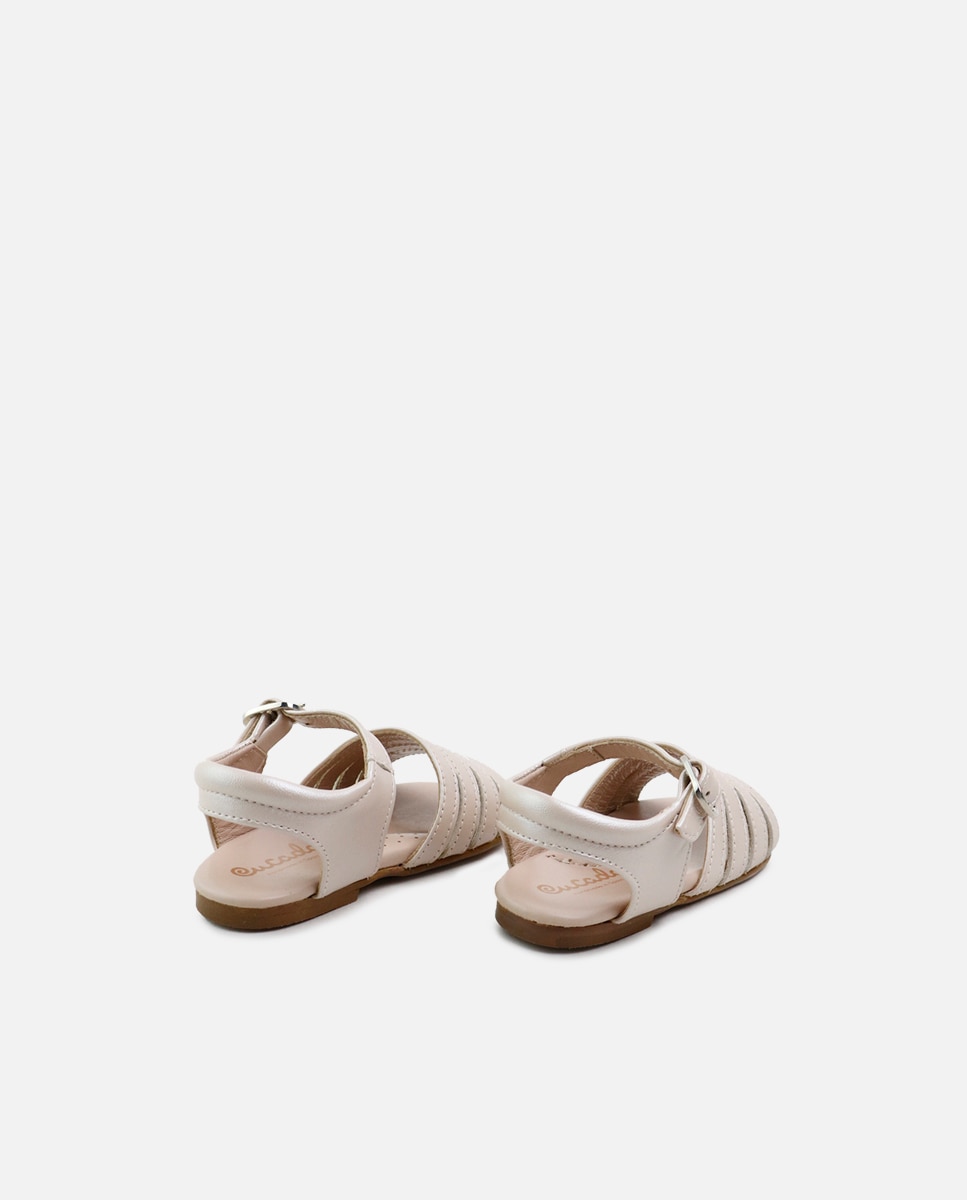 Eli 1957 - Sandalias de bebé en piel tipo cangrejera.